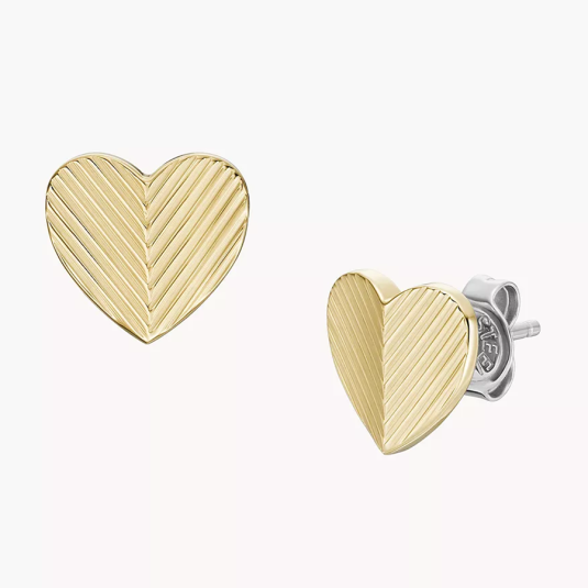 FOSSIL fülbevaló Harlow Linear Texture Heart Gold-Tone fülbevaló FOJF04654710
