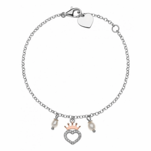DISNEY ezüst szív karkötő koronával karkötő BS00009TPZL-55.CS