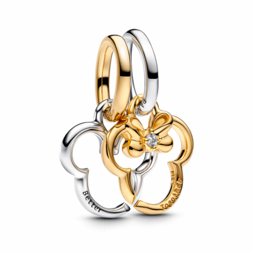 PANDORA Disney Mickey & Minnie aranyozott charm