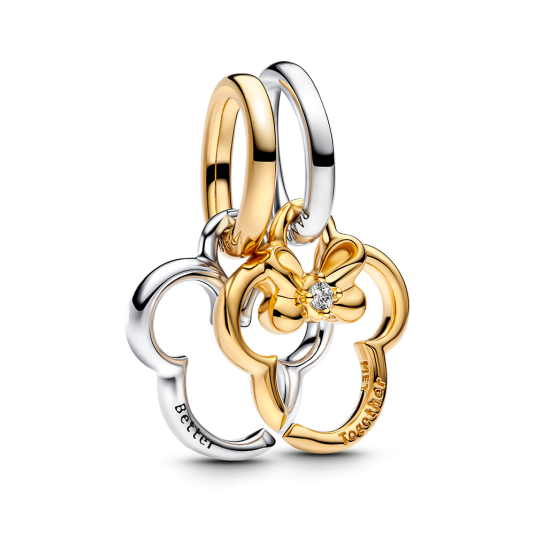 PANDORA Disney Mickey & Minnie aranyozott charm