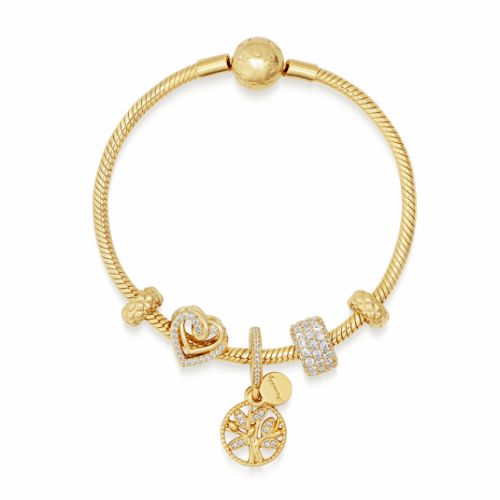 PANDORA aranyozott karkötő Radiant Family karkötő 568748C00+2x762716C00+762820C01+768661C01+769270C01