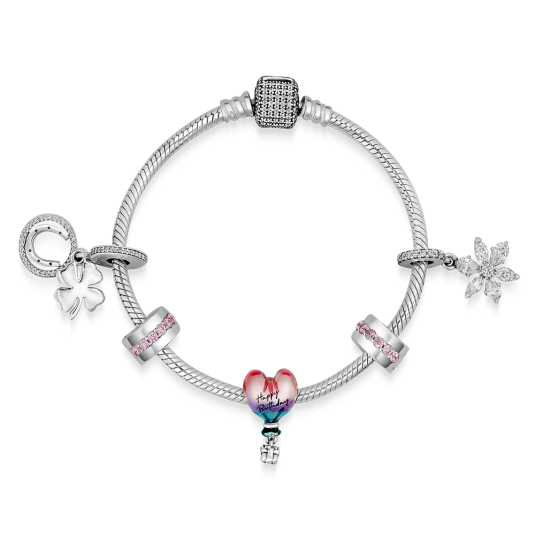PANDORA karkötő Születésnap karkötő 590723CZ+2x791972PCZ+791501C01+792089CZ+792382C01