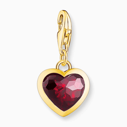 THOMAS SABO charm medál Aranyozott piros szív medál 2094-414-10