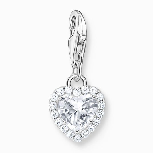 THOMAS SABO charm medál Ezüst fehér szív medál 2202-051-14