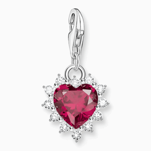 THOMAS SABO charm medál Ezüst szív vörös kővel medál 2204-013-10