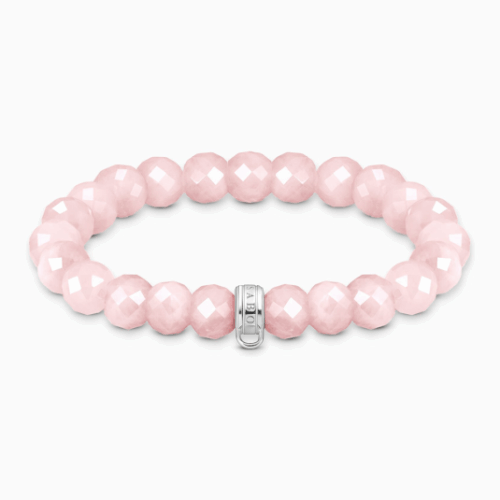 THOMAS SABO charm karkötő Rózsakvarc gyöngyök karkötő X0292-034-9