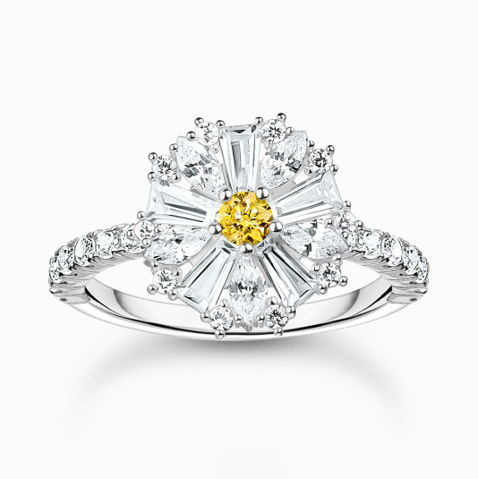 THOMAS SABO ezüst gyűrű Lovely Daisy gyűrű TR2493-051-4