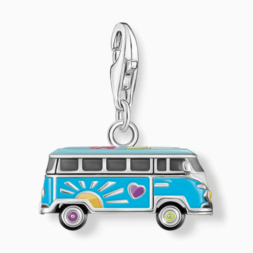 THOMAS SABO charm medál Volkswagen blue hippie bus medál 2210-664-7