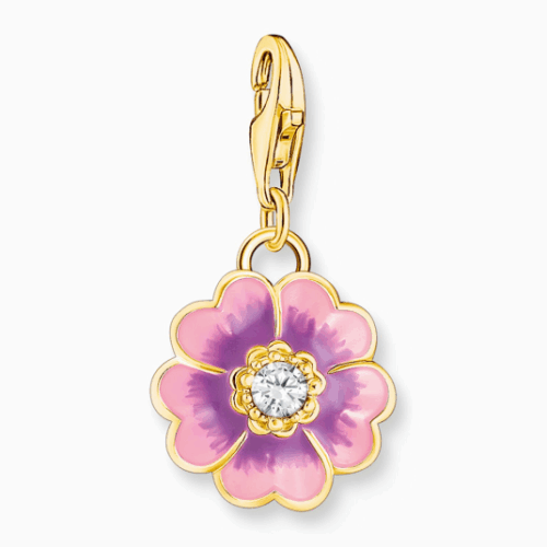 THOMAS SABO charm medál Violet flower medál 2208-565-7