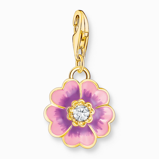 THOMAS SABO charm medál Violet flower medál 2208-565-7