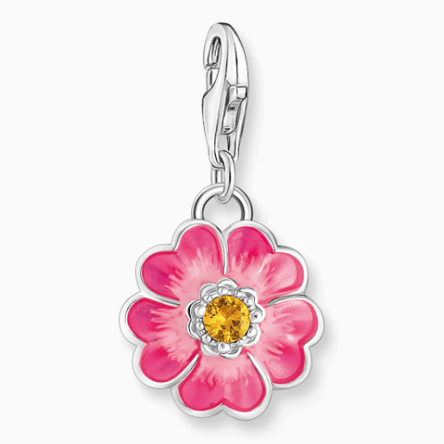 THOMAS SABO charm medál Pink flower medál 2208-496-7