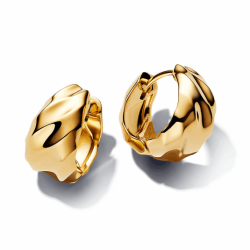 PANDORA ESSENCE aranyozott hullámos karika fülbevaló fülbevaló 263874C00
