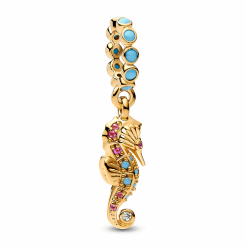 PANDORA aranyozott Tengeri csikó charm