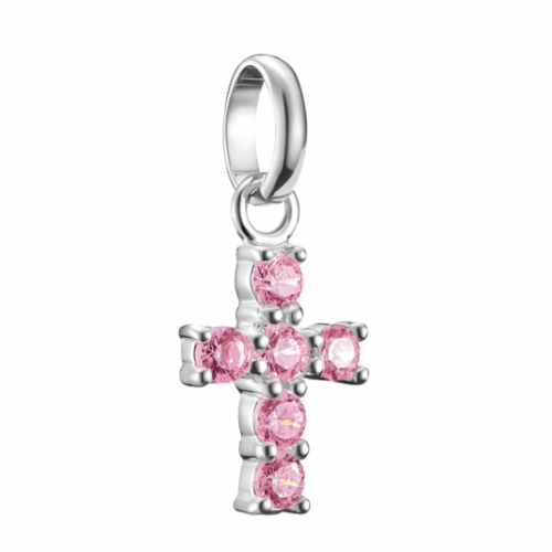 THOMAS SABO CONNECT medál medál rózsaszín kövekkel és kereszttel medál CC1206-051-9