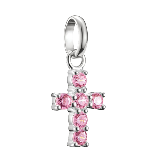 THOMAS SABO CONNECT medál medál rózsaszín kövekkel és kereszttel medál CC1206-051-9