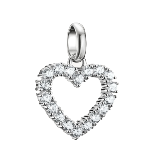THOMAS SABO CONNECT charm medál Szív fehér színben medál CC1237-051-14