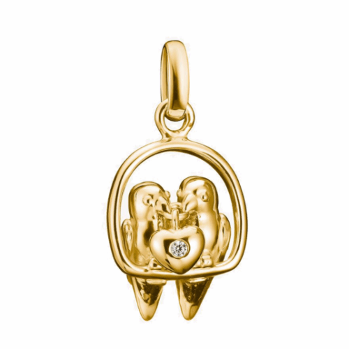 THOMAS SABO CONNECT charm medál Szerelmesmadarak aranyozott medál CC1240-414-14
