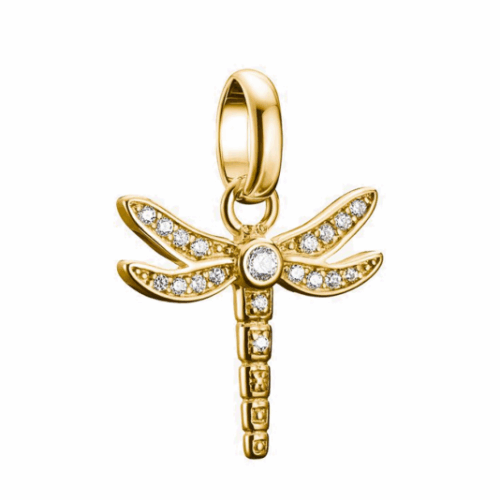 THOMAS SABO CONNECT charm medál Szitakötő aranyozott kövekkel medál CC1285-414-14