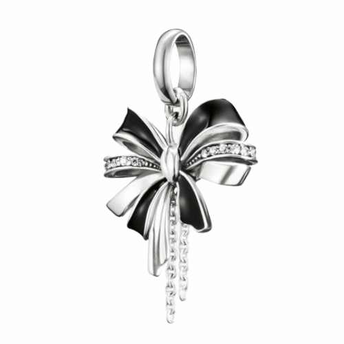 THOMAS SABO CONNECT medál medál masni fekete ezüst masnival medál CC1288-691-11