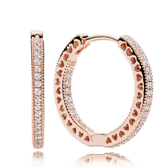 PANDORA aranyozott Pandora szívei karika fülbevaló fülbevaló 286318CZ